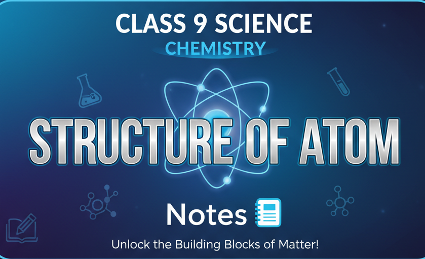 class 9 science structure of atom notes